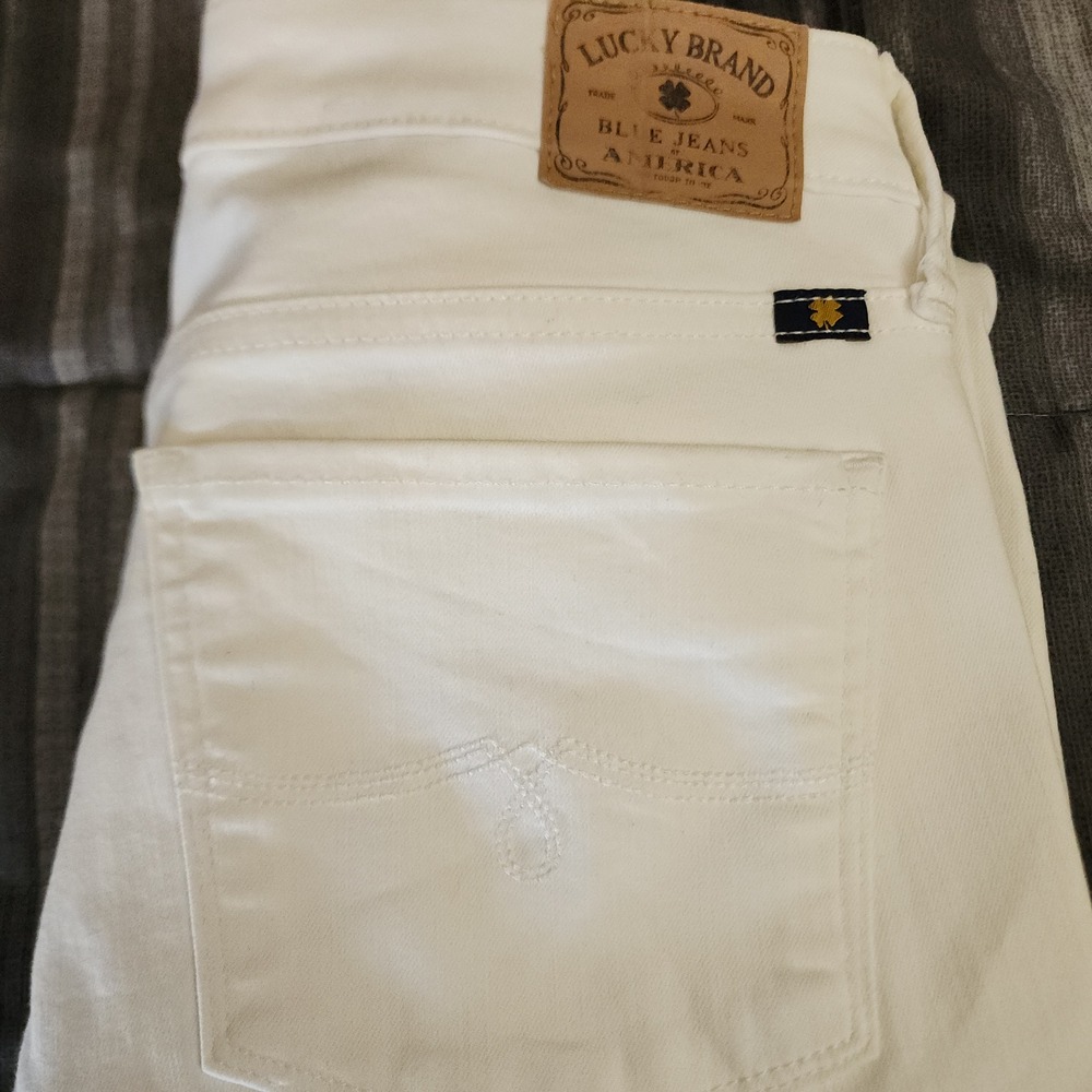 D93 Lucky Brand Lolita Skinny Jeans White Denim Size 6/28 Mid Rise Stretch Slim - Picture 10 of 10